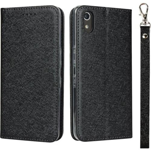 Silk Pattern PU Leather Case For Sharp Andriod One S4 Flip Stand Wallet Cover Card Pockets Lanyard cases