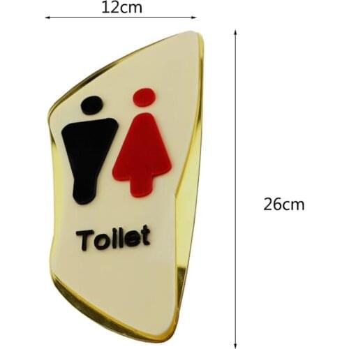 Sign Plate Toilet on Door Wall Mounted Room Signage Board Wc Sign Tag Wall Sticker Toilet Sign Board Acrylic Creative Top Grade