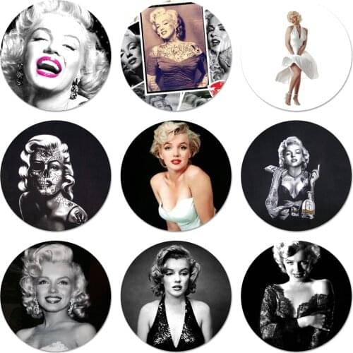 Sexy Girls Marilyn Audrey Hepburn Friend Monroe Icons Pins Badge Decoration Brooches Metal Badges For Backpack Decoration