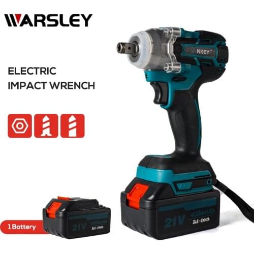 Brushless Cordless Electric Impact Wrench Rechargeable 1/2 inch Power Tools 10000Amh Li Battery Adapt to Makita 21V Battery