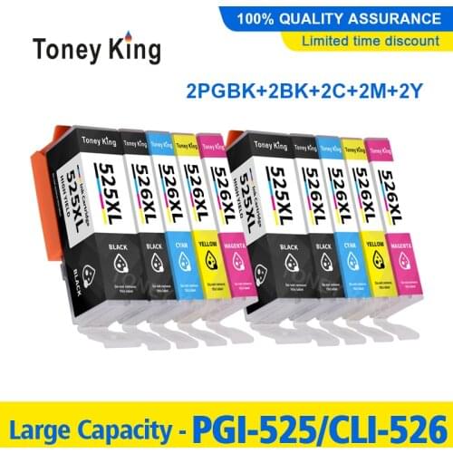2 Set PGI-525 CLI-526 Compatible Ink Cartridge For Canon PIXMA IP4850 IP4950 IX6550 MG5150 MG5250 MG5350 MX715 MX885 Printer