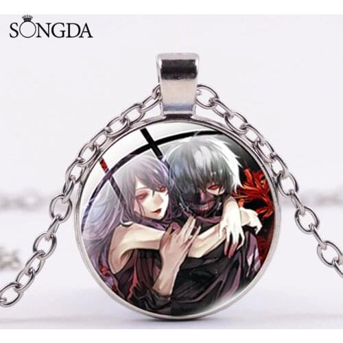 Classic Anime Tokyo Ghoul Figure Glass Jewelry for Boys Girls Art Photo Pendant Necklace Cosplay Women Pendant Punk Accessories