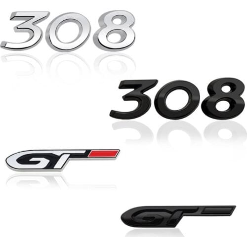 3D Metal Sticker Emblem Decoration Rear Trunk stickers For Peugeot 308 GTI Car Styling