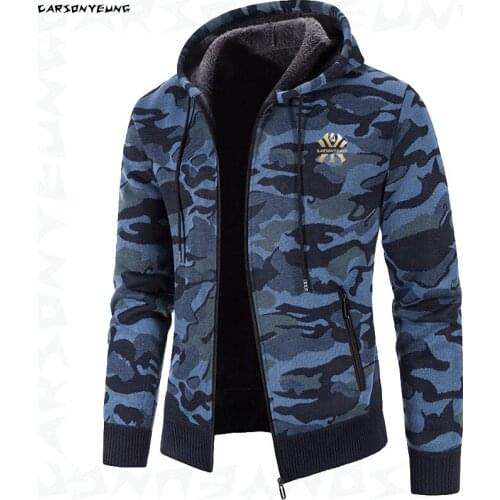 New Mens Sweater Coat 2021 Autumn Winter Thick Wool Warm Hooded Sweater Men Hollow Out Cardigan Jumpers Zipper Fleece Coat Male