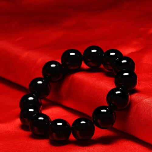 Natural Stone Pure Obsidian Bead Bracelet Gorgeous Lava Tiger Eye Healing Women Men Jewelry Handmade Good Lucky Amulet Fashion