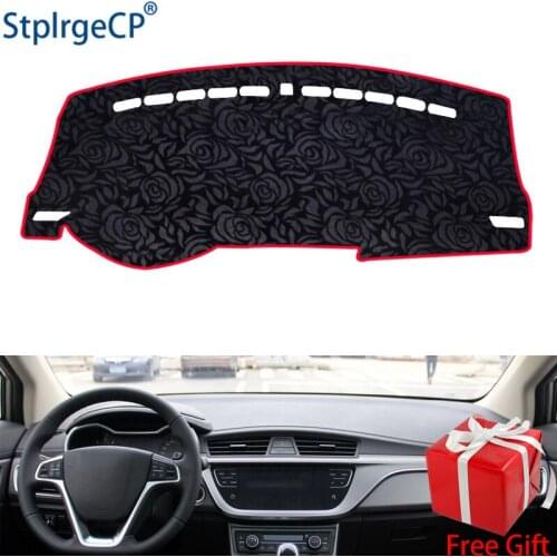 Rose Pattern Non-slip Car Dashboard Cover Dash Mat Pad DashMat ANti-UV Car Sticker for GEELY Emgrand GS 2016 2017 2018 Styling