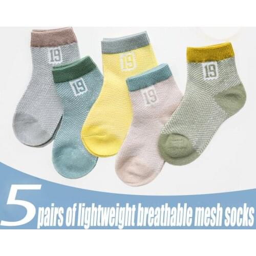 5Pairs/lot Baby Girls Boys Socks Spring Summers Infant Toddler Baby Cotton Mesh Breathable Scoks