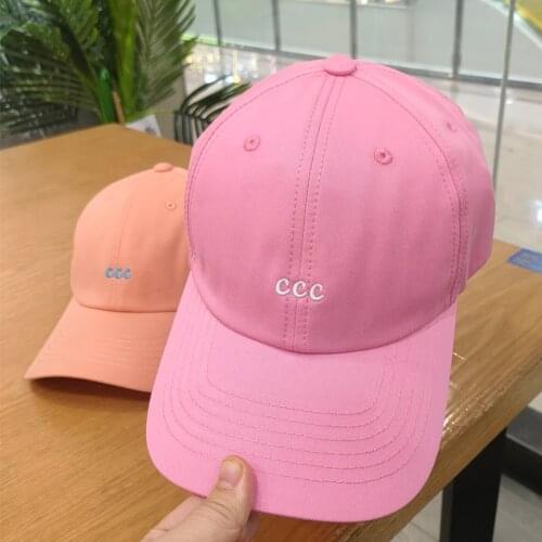 New C-letter embroidery soft top summer thin baseball cap womens versatile casual Korean cap solid shade hat Snapback Hat