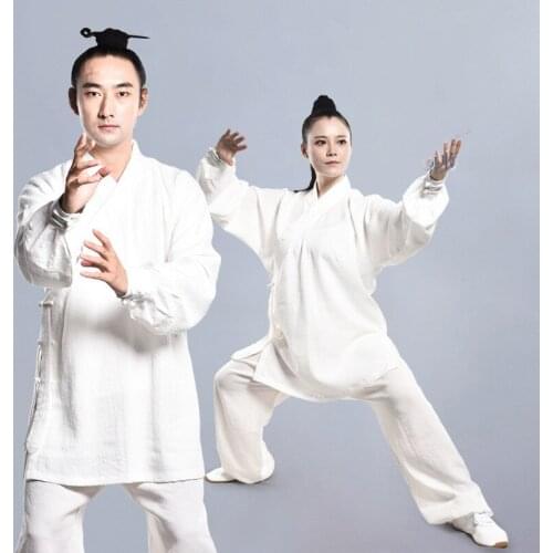 Tai Chi Clothing Female Linen Cotton Outdoor Wushu Jiu Jitsu Judo Aikido Bjj Gi Martial Arts Sports Kung Fu Suit Fitness Male