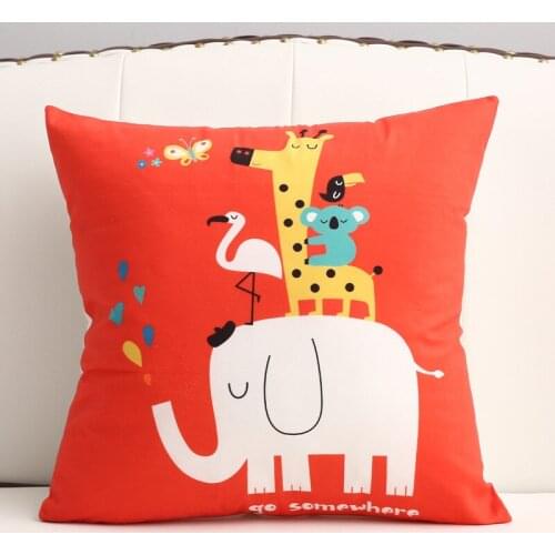 Cartoon Animal Autumn Pillow Case 40*40 Bear Zoo Pillowcases For Pillows Decorative Cushion Cover For Kids Bed Livingroom Decor