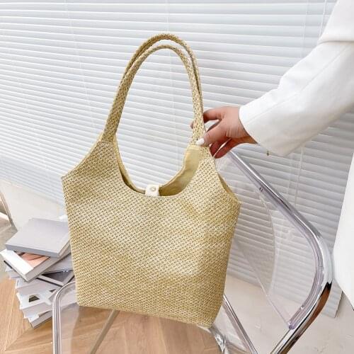 Summer Straw Bags For Women Handmade Beach Bags 2021 Raffia Rattan Woven Handbags Female Vacation Large Capacity Tote Bags