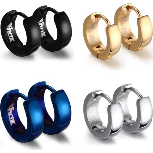 Rock Punk Huggie Earrings Stainless Steel Unique Small Hoop Earrings For Men Women Bohe Jewelry