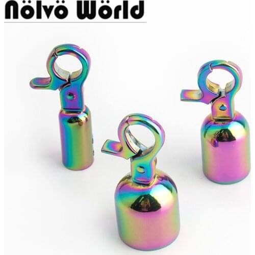 10-50pcs 50*15mm Rainbow metal fitting hardware handbag/bags' tassel cap clasp hook screw connector bag hanger