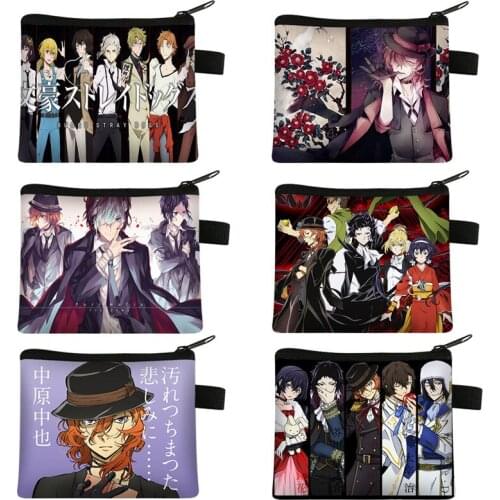 Japanese Anime Bungo Stray Dogs Coin Purse Cute Wallet Osamu Dazai Nakajima Purses and Handbags Zipper Money Bag Organizer