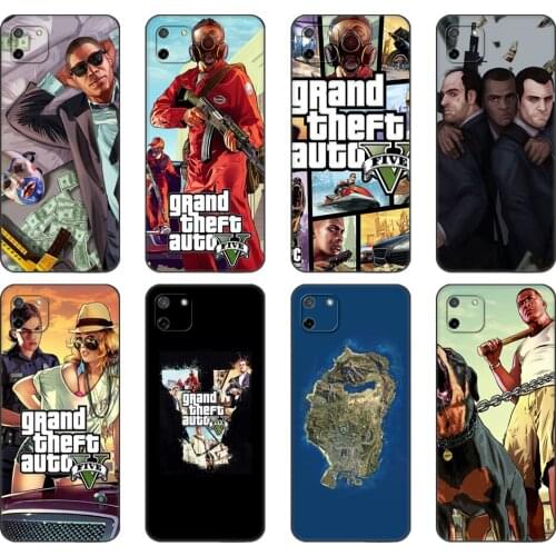 Black tpu Case For OPPO Realme C11 C20 C21 Case Back Cover Bumper rockstar gta 5 Grand