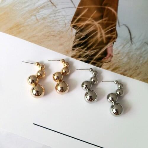 Unique Design Multi Irregular Ball Drop Earrings for Women Mujer Gold Color Brass Geometric Long Dangle Earrings Pendientes 2020