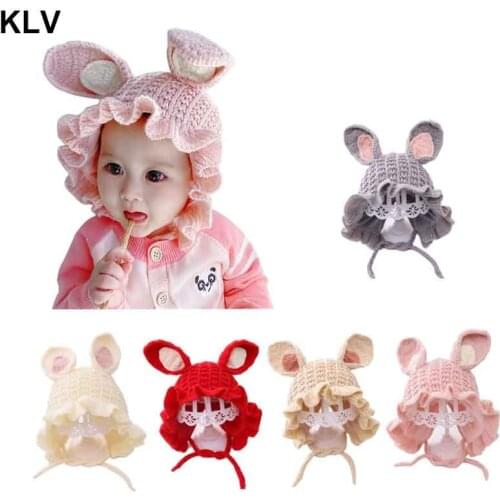Winter Knitted Warm Baby Hat Cute Rabbit Ears Infant Baby Girls Cap Ear Protection Hats Kids Children Beanie Bonnet 6-24Month