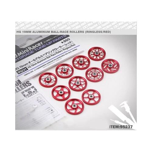 2pcs Tamiya 4WD Accessories CNC Secondary Processing Hollow Guide Wheel 95237 HG 19mm Aluminum Red Ringless Ball-Race Rollers