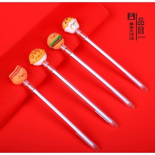 32pcs Gel Pens Cartoon burger black colored kawaii gel-ink pens pens for writing Cute stationery office school supplies