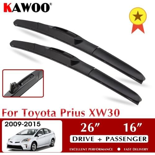 KAWOO Wiper Car Wiper Blades For Toyota Prius XW30 2009-2015 Windshield Windscreen Front Window Accessories 26"+16" LHD RHD