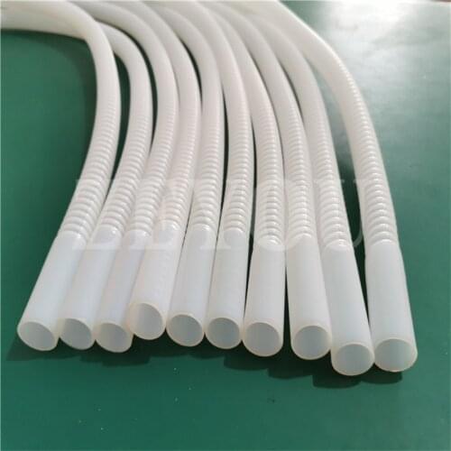 White PTFE corrugated tube high temperature resistant anti corrosive F4 bellows 8*10mm 1 meter long