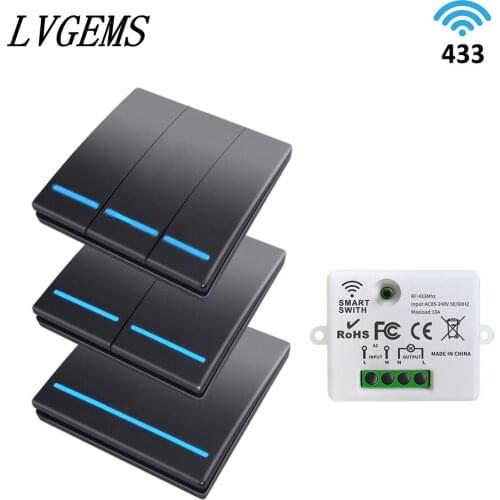 Wireless switch 1/2/3gang button light switch smart home wiring-free remote control signal strong can be controlled by partition