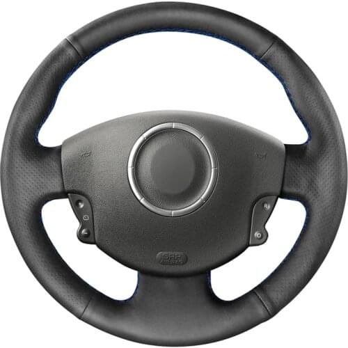 Black Artificial Leather Hand-stitched No-slip Car Steering Wheel Cover for Renault Megane 2 Scenic 2 Grand Scenic Kangoo 2