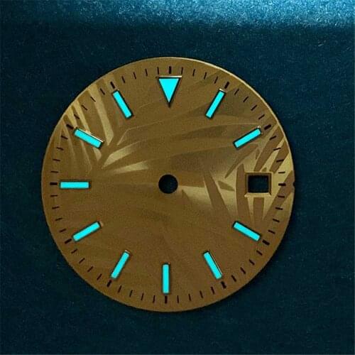 Watch Dial Creative 28.5mm Blue Green Luminous Dial for 8215/ETA2836 Movement