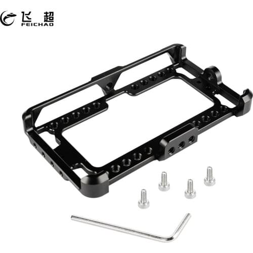 F5 Monitor Cage Bracket Case 1/4"-20 Cheese Mount Aluminum Alloy for FeelWorld F5 5 Inch Display On-Camera Monitor Accessories