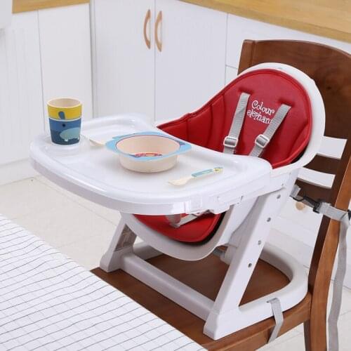 Leather Cushion Portable Adjustable Baby Kids Booster Seats Highchair High Chairs Dinner Chairs Feeding Chairs For 6M-36M Baby