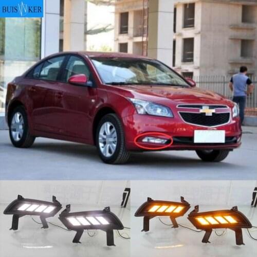2PCS For chevrolet cruze 2015 LED DRL Daytime Running Light Daylight with turn signal lamp