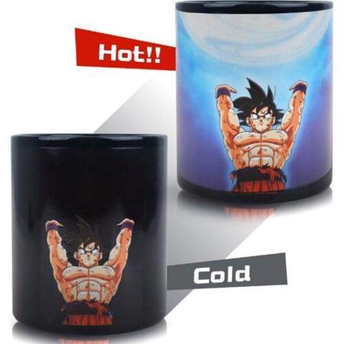 Dropshipping 1Pcs 350ml New Color Changing Mugs Goku Vegata Mugs Coffee Tea Milk Ceramic Cups Gift for Children Kids