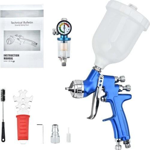 EU US Stock HVLP Spray Gun Painting Varnishes for Painting Control 1.3mm Gravity Feed Paint Gun with 600milliliter Plastic Cup