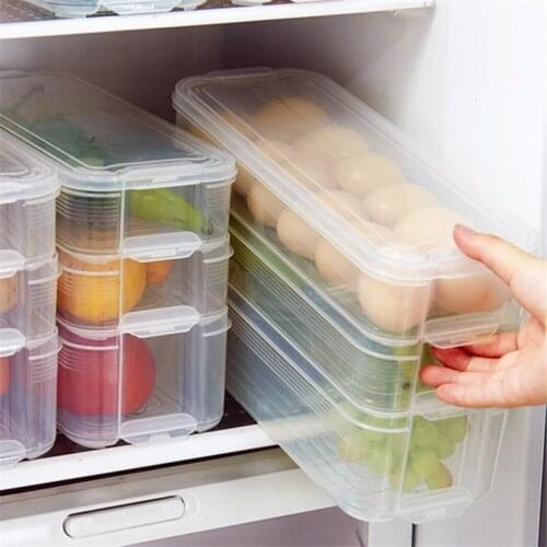 Refrigerator Fruit Egg Storage Box With Lid Transparent Fresh-Keeping Food Container Fridge Cabinet Freezer Kitchen Organizer