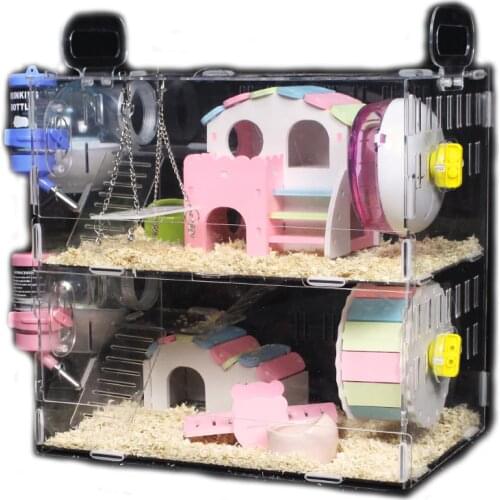 Hamster cage acrylic transparent single, double and three-storey luxury super-large villa Golden Bear Baby Castle Suite