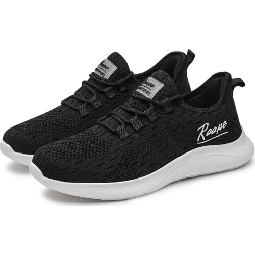 Casual Sneakers Breathable Mens Walking Shoes Mesh Design Lightweight Jogging Shoes Non-slip Elastic Sole Male Tennis Footwear