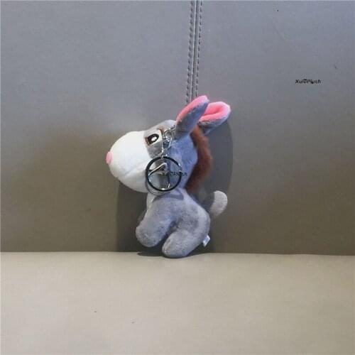Small 10cm , keyclip charm plush stuffed toy , New animal donkey keychain toy