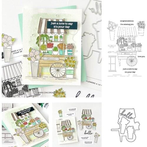 Miss You Flowers Metal Cutting Dies Stamp For Scrapbooking Diary Decor Stencil Emboss Template DIY Greet Card Handmade 2021 New