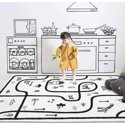 Cartoon Extra Thick Carpet Living Room Bedroom Bedside Carpet Childrens Room Puzzle Game Carpet Early Education Cute Crawling