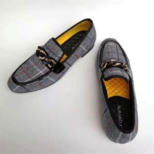 Mens Fashion Suede Leather Loafers Men Casual Printed Moccasins Oxfords Shoes Man Party Driving Flats