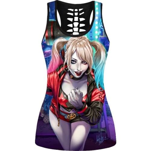 New Fitness Sleeveless Women Cartoon Sport Summer Tops 5 Patterns Running Vests S To 4XL Plus Size