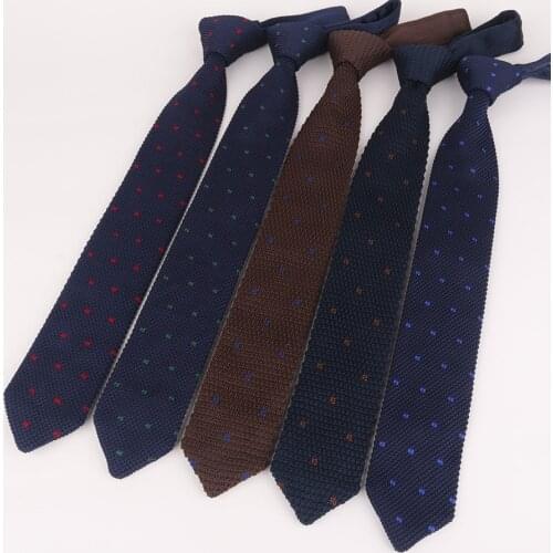 New Style Fashion Mens Dot Colourful Tie Knit Knitted Ties Necktie Normal Slim Classic Woven Cravate Narrow Neckties Vintage