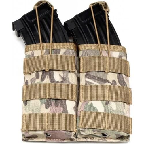 Outdoor Hunting Open Top Double Dual Molle 2 Compartment Pouch M4 AR Airsoft Magazine Paintball Gear Black Tan Green Multicam