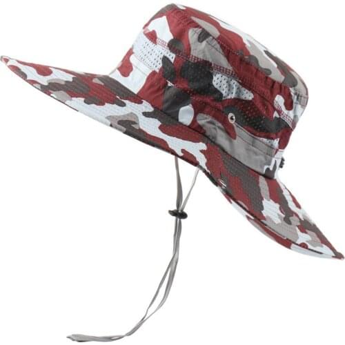 2021 Summer Men Women Panama Bucket Hats Fishing Cap Breathable Mesh Jungle Camouflage Hat Travel Casual Anti-UV Beach Hat