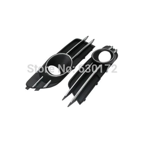 Front Fog Light Grille With Chrome Line Accent (Cutout Version) For Audi A6 C7