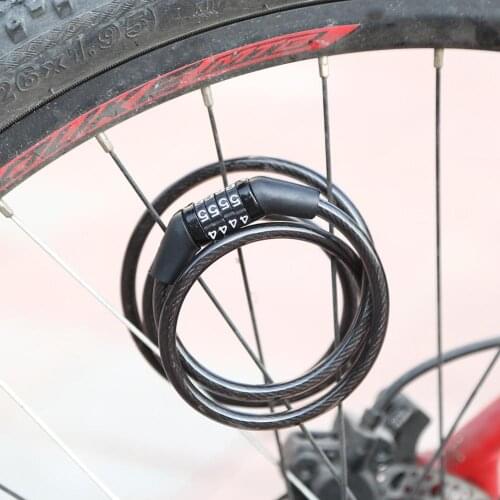 Durable Bicycle Lock Multi-function Bicycle Chain Block Lock 4 Digit Security Code Combination Anti-theft Cord Lock