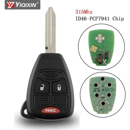 3 Button 315Mhz ID46 PCF7941 Chip Remote Control Car Key For Chrysler Dodge RAM JEEP Commander Compass Grand Cherokee Liberty