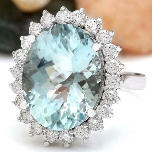 Luxury Women Light Blue Drop Cut Zircon Rings for Wedding Engagement Promise Bridal Set Jewelry