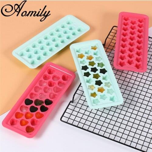 Aomily 26 Holes Stars Love Hearts Silicone Molds DIY Fondant Cake Mold Sugar Craft Chocolate Moulds Baking Tools Cake Decors