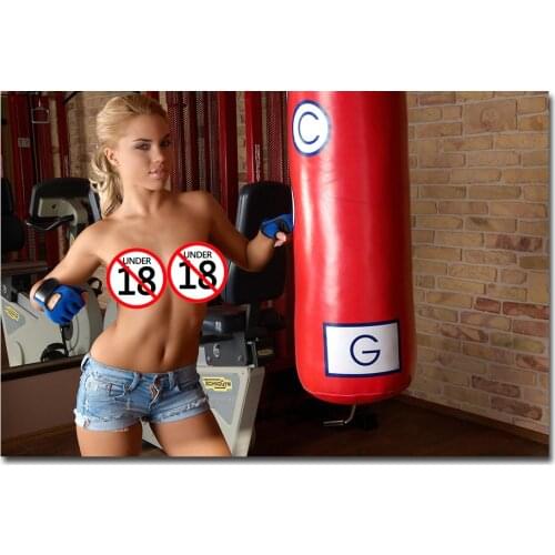 Blonde Model Sexy Girl in the Gym Posters Wall Art Picture HD Prints Canvas Painting For Home Living Room Decor